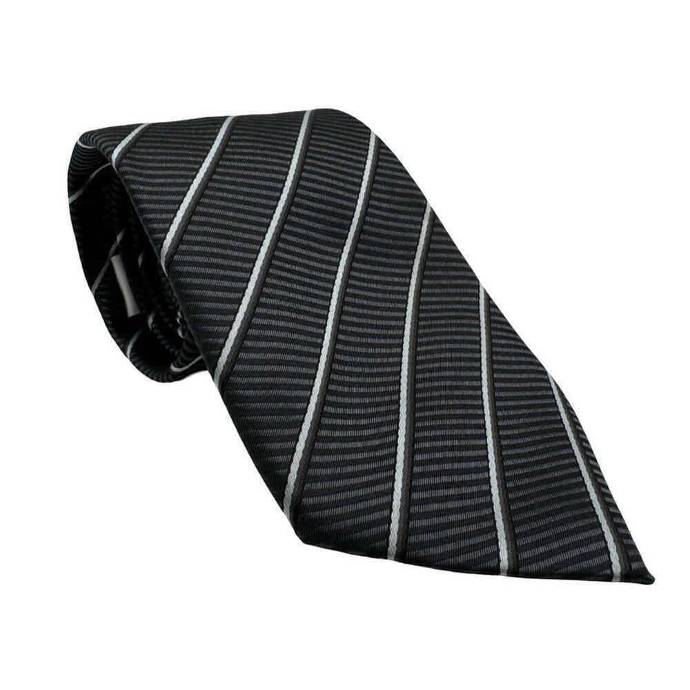 Armani Collezioni Silk Striped Neck Tie Grey 3.4" x 59"